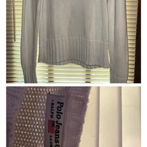 Polo by Ralph Lauren Off-White Crew Neck Sweater Ribbed Knit